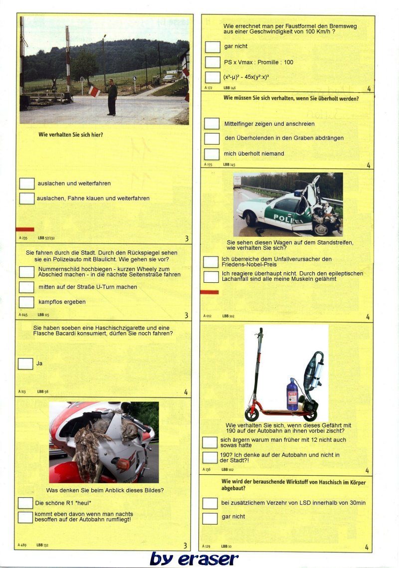 theoretische Fahrschulprfung 2003